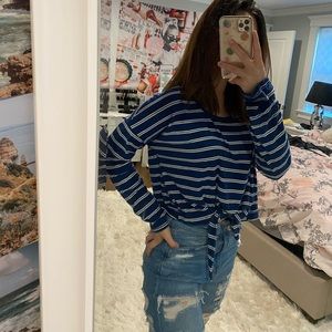Pacsun blue and white striped t-shirt